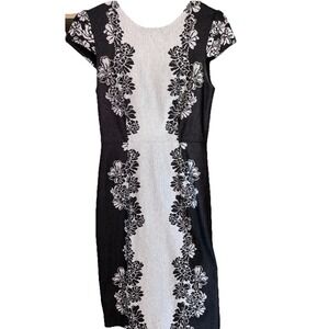 BETSEY JOHNSON Floral Cap Sleeve Midi Dress 6 Career Office Whimsygoth‎ Dramatic